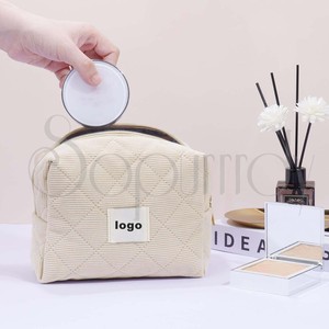 Custom Logo Small <b>Makeup</b> <b>Bag</b> Corduroy Cosmetic <b>Bags</b> Pouch Cute Portable <b>Makeup</b> <b>Bag</b> With Zipper <b>for</b> Women Girls <b>Travelling</b> - Product Image 5