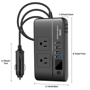 อินเวอร์เตอร์แปลงไฟในรถยนต์ 15W พร้อมพอร์ต Type-C ที่วางแก้ว ช่อง USB 3.1A แบบคู่ ชาร์จเร็วอัจฉริยะ พร้อมไฟ LED ฟังก์ชั่น PD มาตรฐาน US JP - Product Image 3
