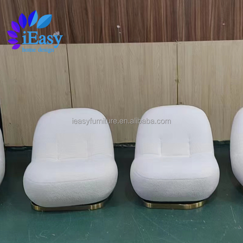 Modern unique design armless single seat lazy sofa chair sheepskin teddy accent chair living room leisure sofa lounge chairs