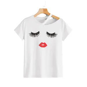 Groothandel Nieuwe Collectie Aangepaste Logo Tekst Afdrukken Ronde Hals Korte Mouw Mode Casual Dames Ademend T-Shirt Zomer T-Shirts