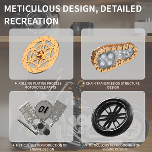 Hanlei Diy Retro Motorfiets Bouwstenen Educatieve Speelgoedauto Set - Product Image 5