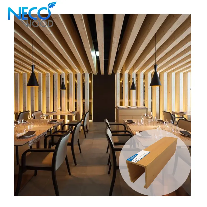 NecoWood China factory Cheap Anti-UV Waterproof Wood Plastic Decor Wpc interior ceiling