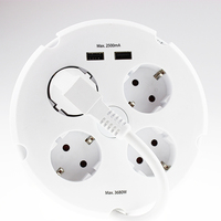Multiprise de sécurité 16A avec 4 prises et 2 ports USB, cordon rétractable 230V