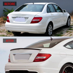 Mercedes-Benz C-Class สปอยเลอร์หลัง W204สีดำ ABS ducktail 07-14 Trunk Lip adhesive - Product Image 2