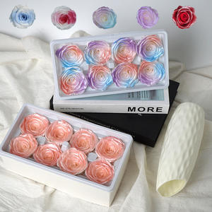 D427 Caja de Materiales para DIY de Ramo de Regalo de San Valentín, Color Degradado Azul Hielo de Ensueño, con Cabezales de Rosa Preservada - Product Image 6