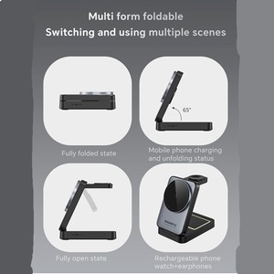 Chargeur sans fil 3-<span class=keywords><strong>en</strong></span>-1 magnétique pliable <span class=keywords><strong>avec</strong></span> veilleuse, support de charge rapide 15W pour montre, <span class=keywords><strong>en</strong></span> alliage d'aluminium, portable, vente <span class=keywords><strong>en</strong></span> <span class=keywords><strong>gros</strong></span> - Product Image 3