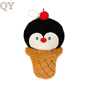 QY Cute Plush Ice Cream Animal Doll Keychain Kawaii <b>Bag</b> Charm Backpack Pendant Soft Stuffed <b>Key</b> <b>Ring</b> Gift Wholesale Accessories - Product Image 1