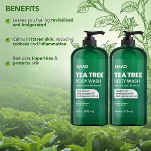 Gel de Baño de Árbol de Té con Aceite de Menta y Espino Amarillo para Afecciones de las Uñas, Olor Corporal y Picazón - Product Image 4