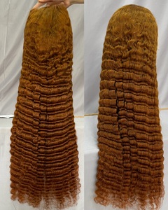 Peluca de encaje frontal transparente con reflejos rubio miel y marrón, al por mayor, brasileña, grado 12A, rizada profunda estilo español - Product Image 6