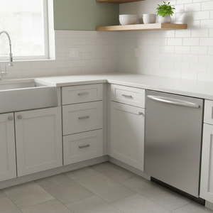 Mobile Base da Cucina Sunique Sydney Bianco Shaker 24 Pollici con 3 Cassetti, Moderno in MDF - Product Image 3