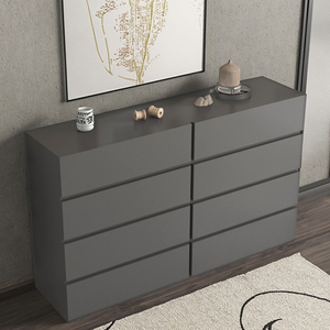Bắc Âu Tối Giản 8-Ngực Ngăn Kéo Bằng Gỗ Lưu Trữ Tủ Màu Xám Đen Rắn Tổ Chức Cho Phòng Ngủ Phòng Khách Ăn Đồ Nội Thất - Product Image 4