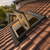 Fenêtre de toit à ouverture automatique en composite aluminium-bois sur mesure pour villa moderne et extension de maison