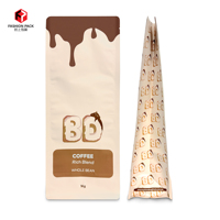 Emballage de café sec, noix, riz, noix de coco, sucre en poudre, sac personnalisé à fond plat en plastique à fond carré pour aliments, sac thermoscellé à la mode
