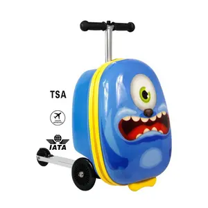 Goedkope Aangepaste Ontwerp Fashion Eivorm Koffer Rideable Maletas Scooter Trolley Reizen Bagage Sets Voor Kids