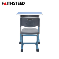 Table d'étude ergonomique simple en acier pour étudiants, mobilier de classe pour lycée, OEM ODM