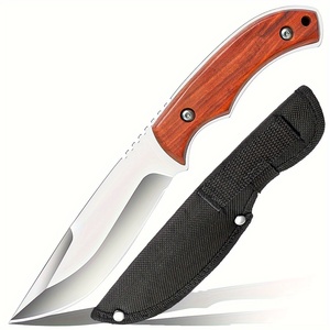 Cuchillos de caza de autodefensa de supervivencia al aire libre para acampar con mango de goma Cuchillo de soporte OEM personalizable