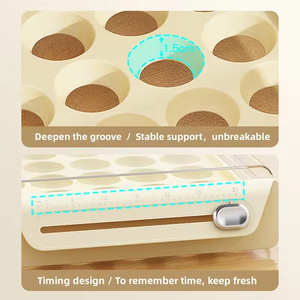 Organizador de huevos al por mayor, contenedor de almacenamiento de plástico transparente para refrigerador, encimera <span class=keywords><strong>rectangular</strong></span>, dispensador de cajones de huevos, comida - Product Image 4