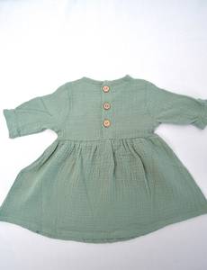 Abito Personalizzato in Puro Cotone Morbido Tinta Unita per Bambina con Mezze Maniche - Product Image 4