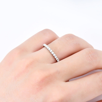 Bagues Alliance Éternité 2mm Moissanite avec Certificat en Argent Sterling 925 Bijoux de Mariage Tout Autour Cadeaux pour Femmes