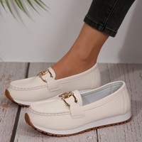 Baskets décontractées à plateforme pour femme, mocassins à chaîne métallique, en tissu mesh respirant et résistant à l'usure, pour l'été 2025, nouvelle collection grandes tailles