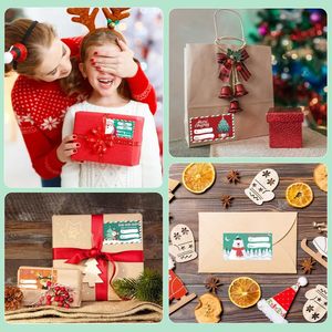 Rectangle Self-adhesive <b>Sticker</b> Packaging Labels <b>Roll</b> Christmas Kraft Paper Label <b>Sticker</b> for Christmas Presents Decorations - Product Image 3