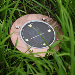 <b>Solar</b> Garden Light 4LED Copper Embedded Ground Lamp Water Resistant Outdoor Patio Lawn <b>Lighting</b> - Product Image 3