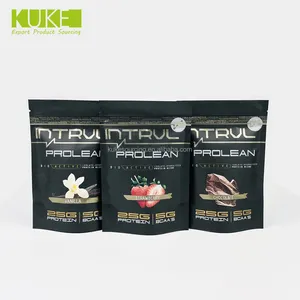 Custom Mylar Ziplock Bags Resealable Prolean Protein Powder Bag Sachet for Food Packaging