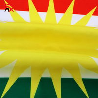 Drapeau national du Kurdistan personnalisé, 3*5 pieds, polyester, grand drapeau pour la fête nationale