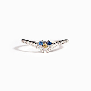 Anello Geometrico Colorato con Micro Pavé di Zirconi per Donne, Gioiello Delicato per Uso Quotidiano - Product Image 1
