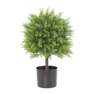 PZ-1-165ทำด้วยมือ topiary พลาสติกสีเขียวซีดาร์ใบ Boxwood สาขาต้นไม้ในกระถางพืชเทียม - Product Image 2