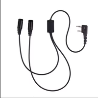 Headset Helm Interkom Sepeda Motor Open Face Speaker Ganda Headset Helm Tahan Air untuk Retevis/Baofeng dengan Steker yang Dapat Diganti