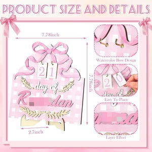 Calendrier du Ramadan en bois, taille moyenne, en buis, pour décoration intérieure, support de compte à rebours pour la maison et la décoration de ferme - Product Image 2