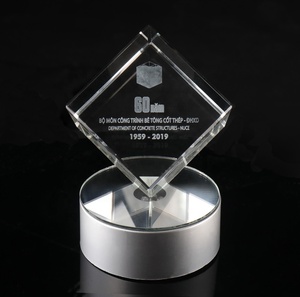 Laser Thủy Tinh Tinh Khối Chặn Chặn Với Cơ Sở Ánh Sáng Led MH-F0586 - Product Image 1