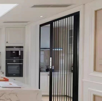 Pintu Lipat Kristal Transparan Bergaya, Pintu Interior, Penghalang Minyak Dapur, Kedap Suara, Tahan Air