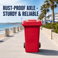 Conteneur à déchets 240L personnalisable pour jardin extérieur, en plastique HDPE épaissi, anti-corrosion, anti-poussière, avec couvercle hermétique facile à nettoyer et frein.