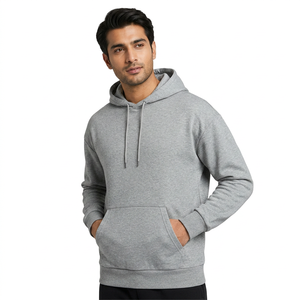 Sweat à capuche surdimensionné pour homme, 100% coton velours, délavé, avec logo imprimé numérique et en relief, style vintage, hiver - Product Image 1