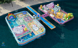 Parc aquatique gonflable flottant Anxin Factory, grand parc aquatique commercial avec toboggans pour lac, plage, divertissement aquatique - Product Image 5