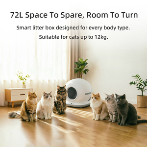 ถาดทรายแมวอัตโนมัติ OEM ไฟฟ้าอัจฉริยะ ทำความสะอาดตัวเองอย่างรวดเร็ว กำจัดกลิ่น สำหรับพื้นที่ขนาดใหญ่ ควบคุมผ่านแอพพลิเคชั่นและรีโมท - Product Image 5