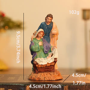 Resina Sagrada Família Santa Maria Bebê Jesus Estatuetas Religiosos Natal Natividade Cenas Ano Novo Chinês Ornamento - Product Image 3