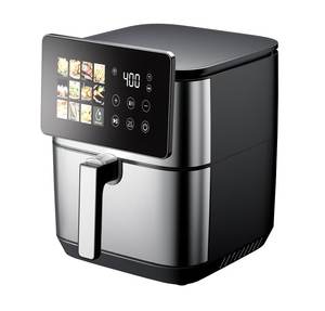 Двойная электрическая воздушная фритюрница 5 л + 5 л большой емкости с видимыми окнами 2400 Вт Глубокий корпус из нержавеющей стали квадратный современный дизайн - Product Image 6