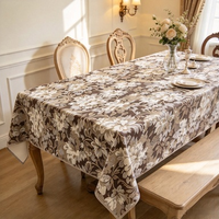 Nappe de table en jacquard floral de style européen classique, tissu tissé épais, nappe décorative pour table à manger, décoration de salon