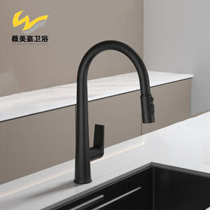 Robinet monobloc extractible gris bronze exclusif transfrontalier en cuivre pur, mitigeur eau chaude et froide pour éviers de cuisine - Product Image 6