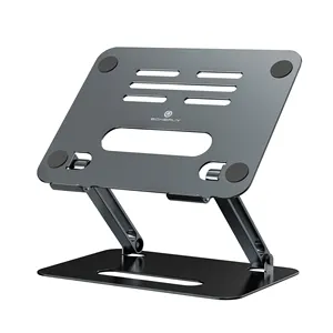 Boneruy Office Furniture Adjustable Foldable Non Slip Aluminum Alloy Laptop Stand For Desk