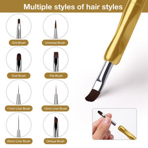TITIAN NOUVELLE Arrivée Ensemble de pinceaux pour nail art dorés multifonctions remplaçables 8 en 1 Pinceau liner pour nail art - Product Image 3