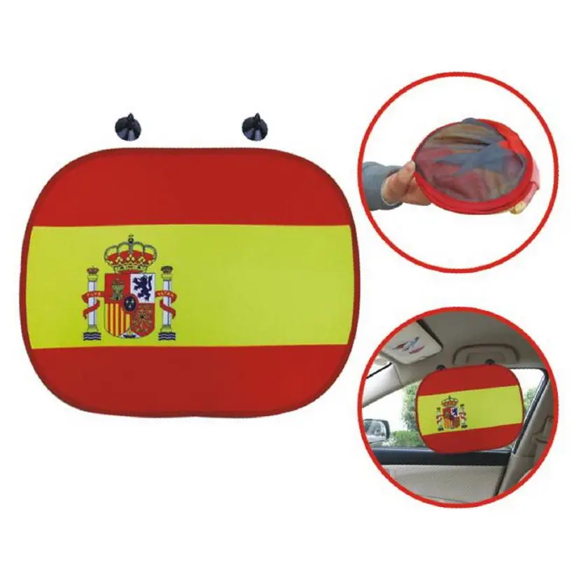 Футбольный Кубок, выдвижной сетчатый автомобильный солнцезащитный козырек на боковое окно, солнцезащитный козырек в цвет флага Испания