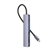 El mejor precio 7 en 1 USB C HUB, Adaptador 4K HDMI y adaptador de lector de tarjetas de memoria USB con carga PD 100W para computadora portátil