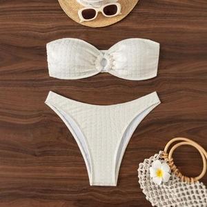 2024 New Deep V <b>Triangle</b> Cup Waist-cinching Sexy Two-Piece <b>Bikini</b> European and American Style <b>Triangle</b> Beach Swimsuit Women's - Product Image 1