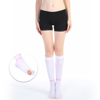 Chaussettes anti-embolie Beili White 15-21 mmHg, longues jusqu'au genou, pour le soin des jambes, en nylon/spandex, respirantes et confortables