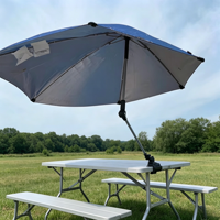 Parasol de pêche rotatif universel avec pince, protection UV SPF 50+, portable pour chaise/table de plage ou de camping