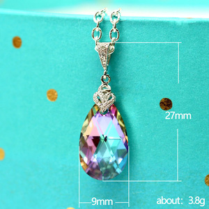 Set di gioielli colorati per donna, collana con goccia d'acqua, orecchini, regalo - Product Image 6